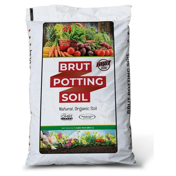 Brut Organic Potting Soil – 1 CF – Indoor and Outdoor Container Plants. 1 Pack