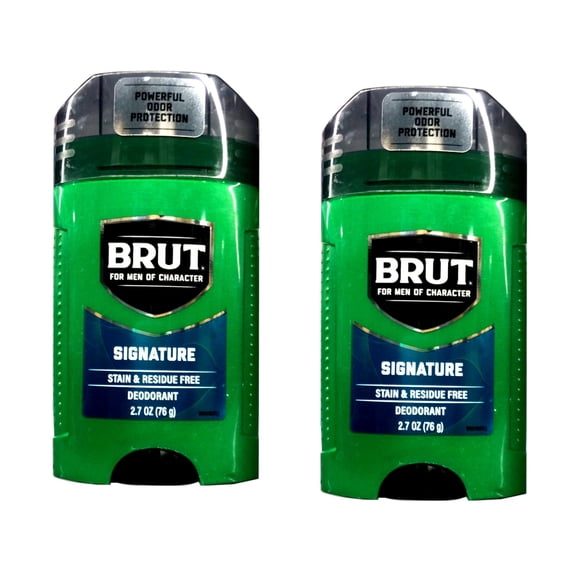 Brut Signature Deodorant for Men Stain and Residue Free Odor Protection 2.7 oz (Pack of 2)