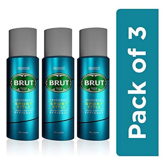 Brut Sport Style Deodorant Body Spray For Men Pack Of 3X 200ml - 6.7 Fl.oz. Each | Masculine Long Lasting Deo With Refreshing, Athletic Fragrance | Daily Wear Deo Combo For Boys
