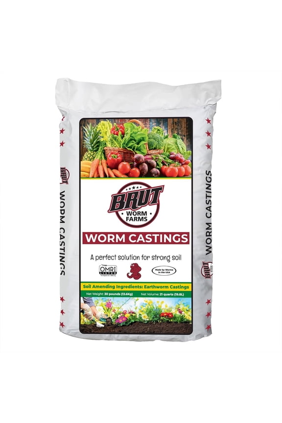 Farms 30 lb Organic Worm Castings Soil Fertilizer for Indoor and Outdoor Garden