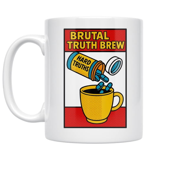 Brutal Truth Brew 11 oz Coffee Mug - Honest Meme Humor White Ceramic gift