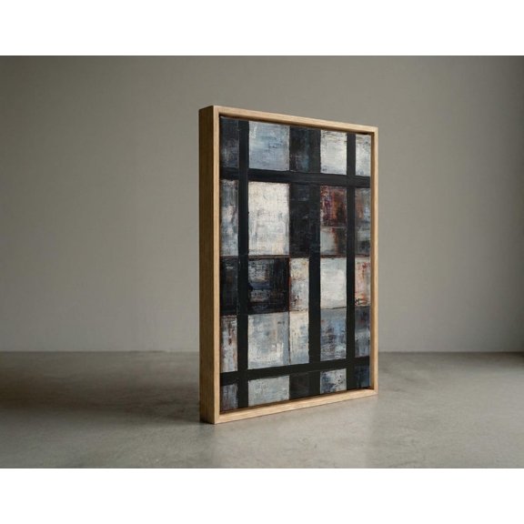 Brutalist Industrial Modern Geometric Grid Wall Decor Unframed Paper Print