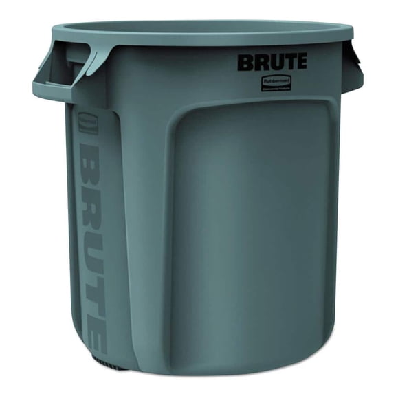 Brute 10 Gal. Gray Plastic Round Trash Can