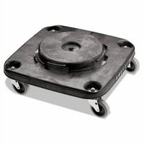 Brute Container Square Dolly, 300 lb Capacity, 17.25 x 6.25, Black | Bundle of 2
