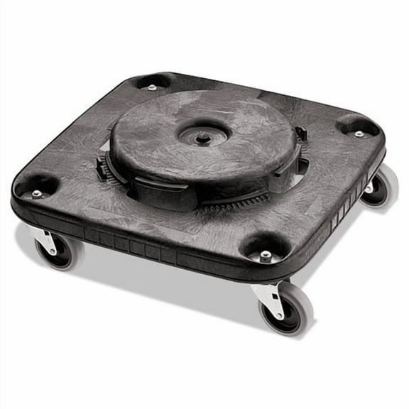 Brute Container Square Dolly, 300 lb Capacity, 17.25 x 6.25, Black | Bundle of 2