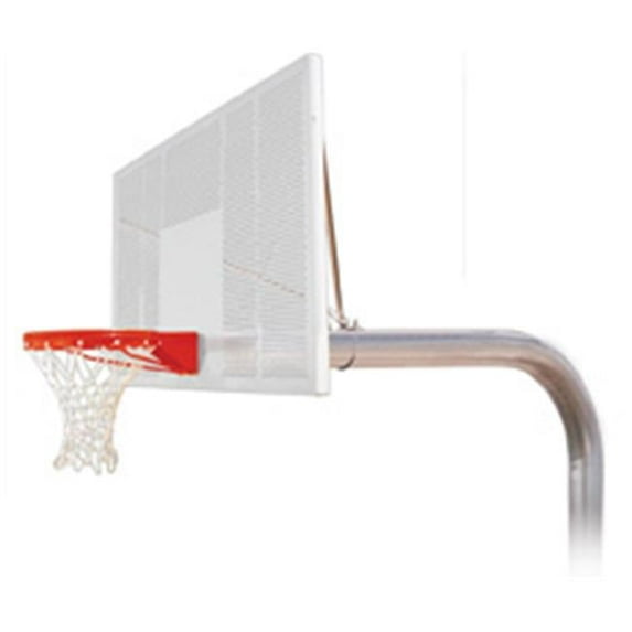 Brute Intensity Steel-Aluminum In Ground Fixed Height Basketball System, Orange
