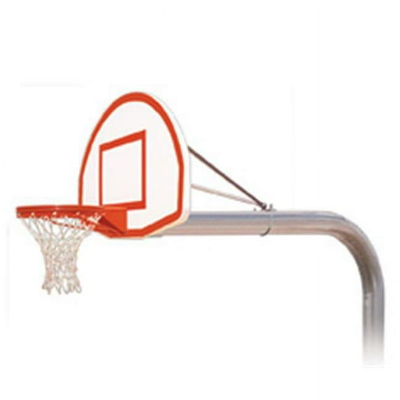 Brute Max Steel-Aluminum In Ground Fixed Height Basketball System, Brick Red