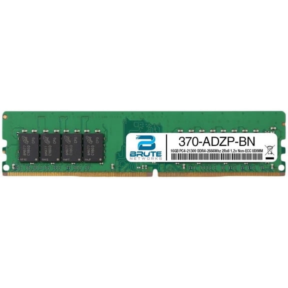 Brute Networks 370-ADZP-BN - 16GB DDR4-2666Mhz 2Rx8 Non-ECC UDIMM (Compatible with OEM PN# 370-ADZP)