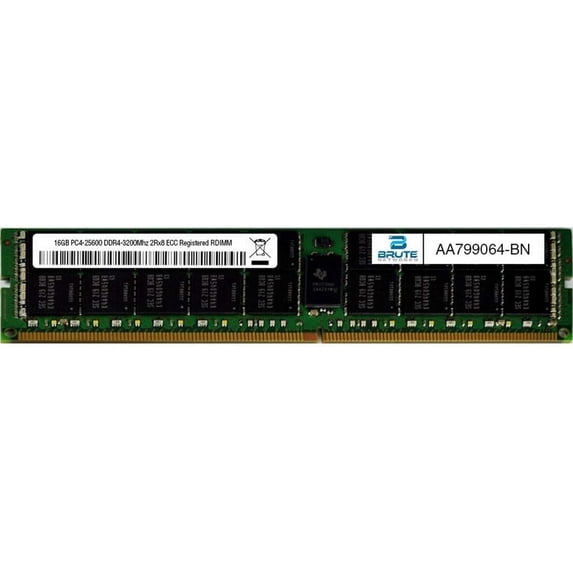 Brute Networks AA799064-BN - 16GB DDR4-3200Mhz 2Rx8 ECC Registered RDIMM (Compatible with OEM PN# AA799064)