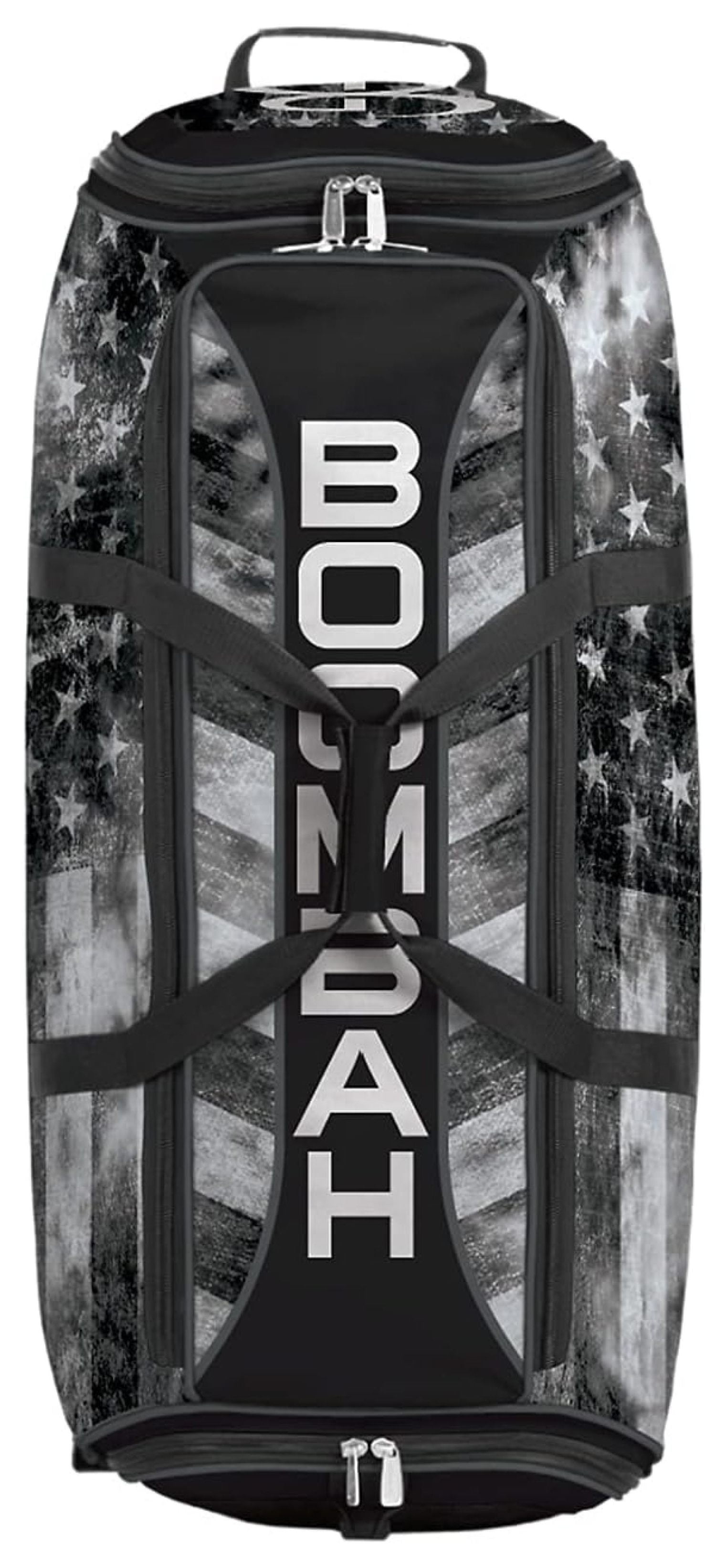 Brute Rolling Bat Bag 2.0-35" x 15" x 12-1/2" - USA Old Black Ops Black/Charcoal/White - Holds 4 Bats and Room for Gear - Wheeled Bag