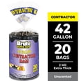 thumbnail image 1 of Brute Super Tuff® Contractor Bags, 42 Gallon, 20 Bags (Flap Tie), 1 of 11