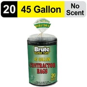 Brute Super Tuff Contractor Trash Bags, Made with 20% Post-Consumer Recycled Materials, 45 Gallon, 20 Bags