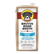 Brutus Bone Broth Beef for Dogs - 32 oz, All Natural Human Grade Dog Food Topper with Chondroitin Glucosamine Turmeric, Great for Picky Eaters & Dry Food, Tasty & Nutritious