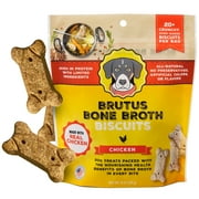 Brutus Bone Broth Biscuits for Dogs - Protein-Rich Dog Treats with Bone Broth and Real Chicken Meat - All Natural and Tasty - 8oz, Pack of 1, Chicken Flavor