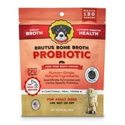 Brutus Bone Broth Probiotic Meal Toppers for Dogs Mega Pack (Pork) - Bone Broth Powder Fortified with Canine Probiotics - Pet Safe Human Grade Dog Food Topper for Dry Food - Makes Up to 130 Liquid Oz