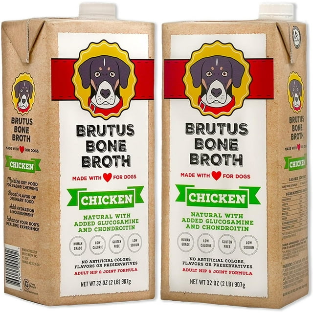 Brutus Chicken Broth for Dogs All Natural Chicken Bone Broth for Dogs