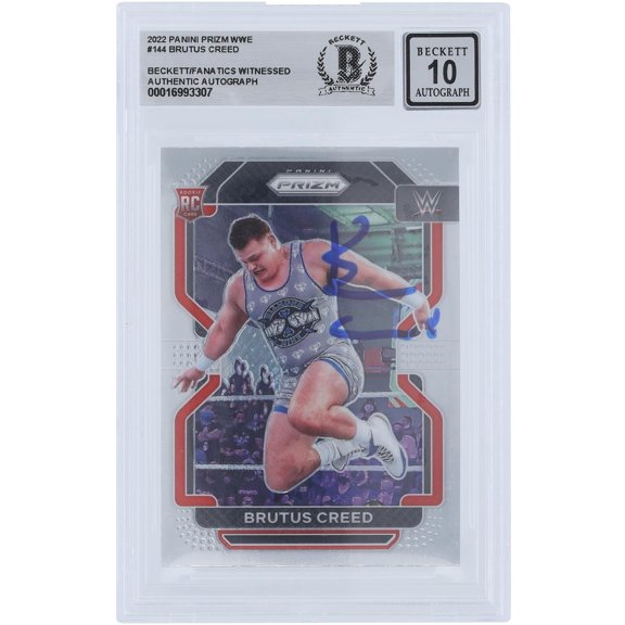 Brutus Creed WWE Autographed 2022 Panini Prizm #144 Beckett Fanatics Witnessed Authenticated 10 Rookie Card - Fanatics Authentic Certified