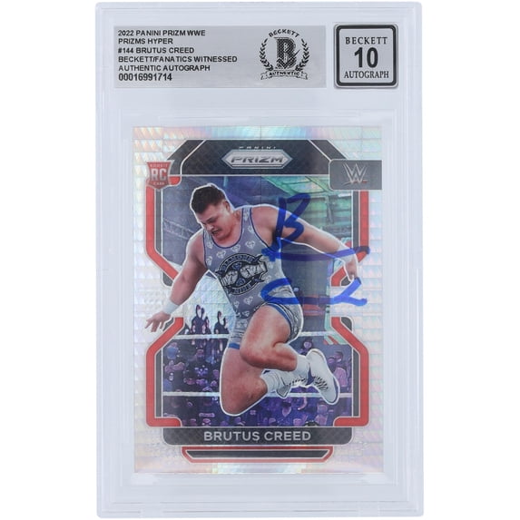 Brutus Creed WWE Autographed 2022 Panini Prizm Hyper Prizm #144 Beckett Fanatics Witnessed Authenticated 10 Rookie Card - Fanatics Authentic Certified