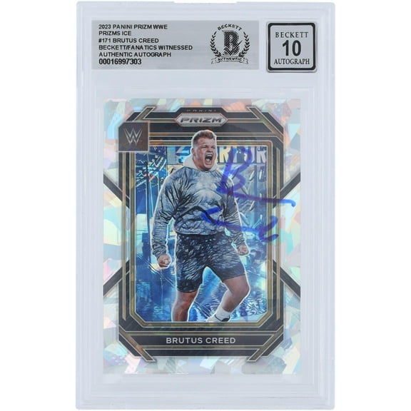 Brutus Creed WWE Autographed 2023 Panini Prizm Ice Prizm #171 Beckett Fanatics Witnessed Authenticated 10 Card - Fanatics Authentic Certified