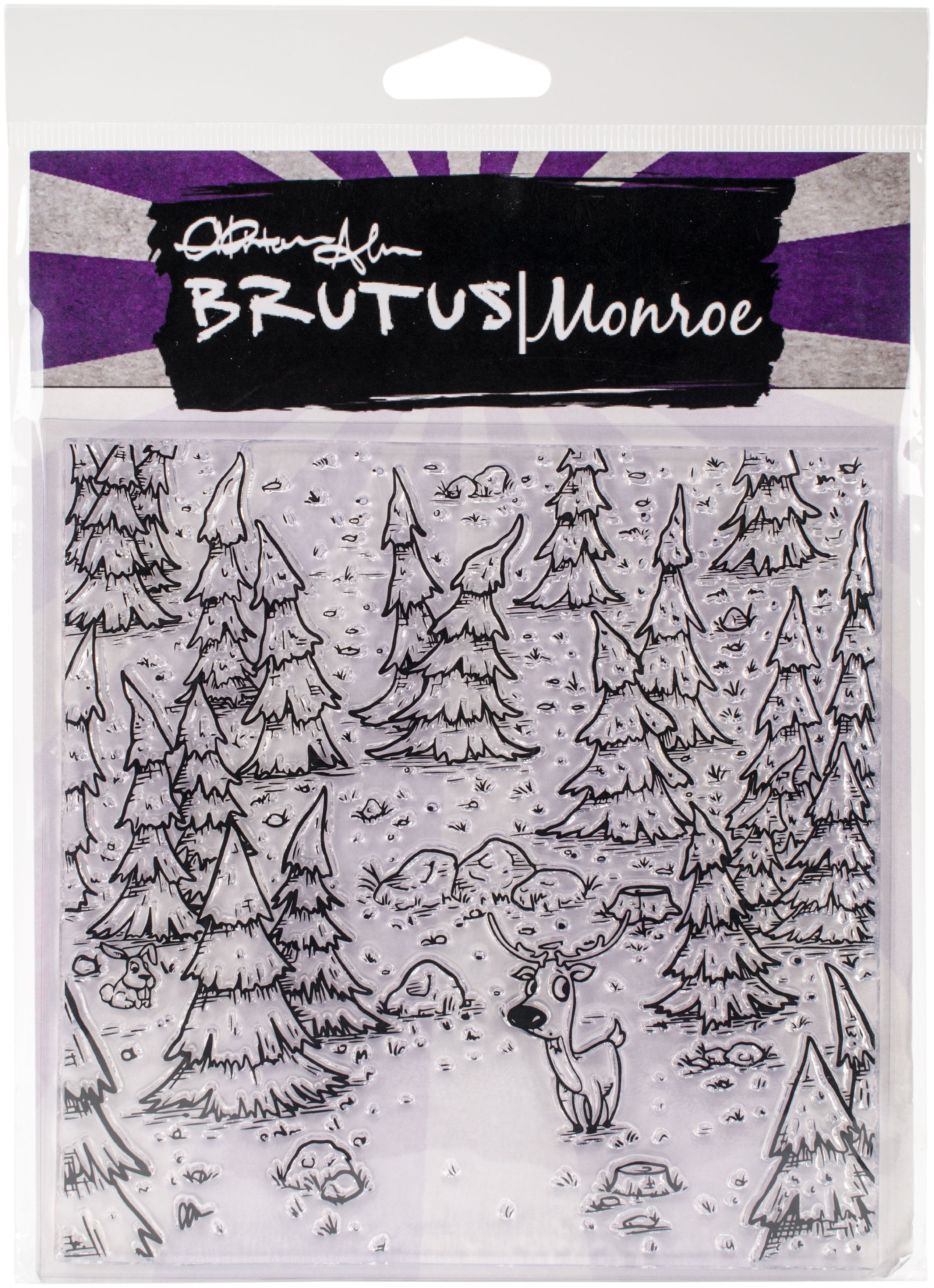 Brutus Monroe Clear Stamps 5.75"X5.75"-Forest Background