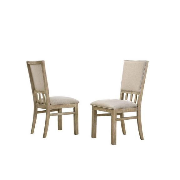 Brutus Set of 2 Wheat Beige 19" Wide Contemporary Fabric Dining Chair