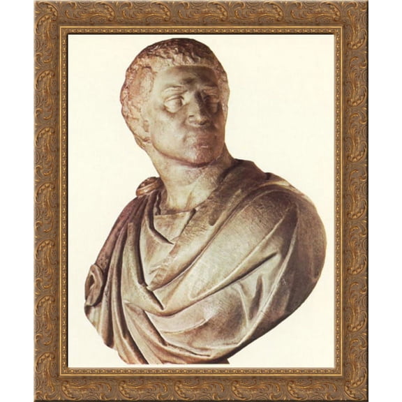 Brutus [detail: 1] 20x23 Gold Ornate Wood Framed Canvas Art by Michelangelo