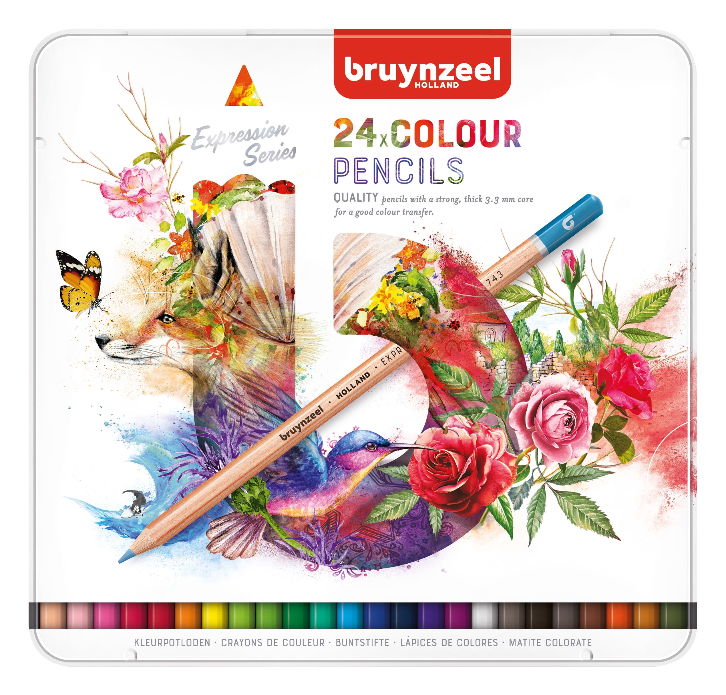 Bruynzeel Expression Colored Pencil Set, 24-Color Set