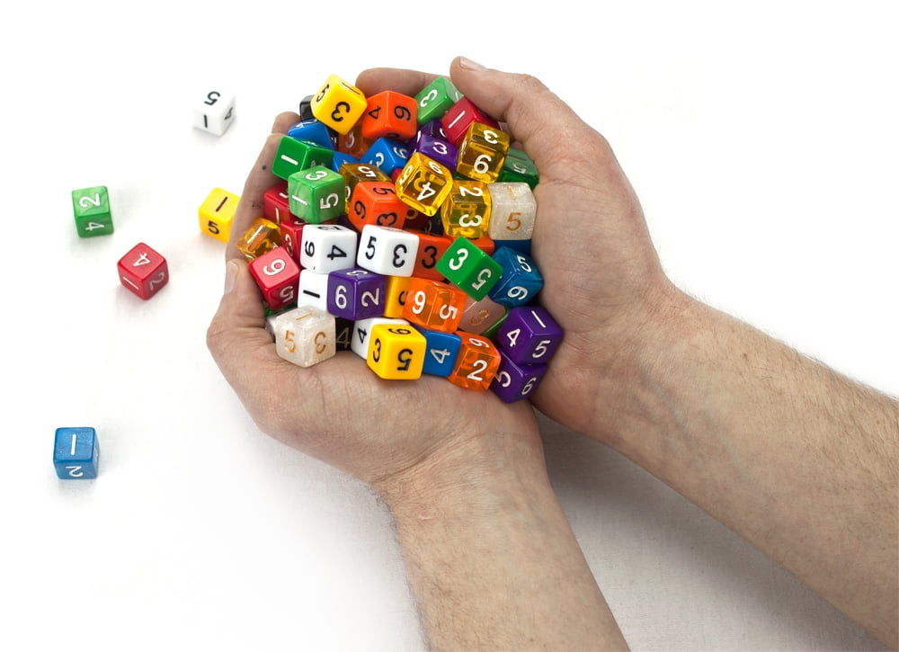 Bry Belly GDIC-1002 100 plus Pack of Random D6 Polyhedral Dice in Multiple Colors