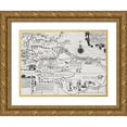 thumbnail image 1 of Bry, de Theodor 18x14 Gold Ornate Wood Framed with Double Matting Museum Art Print Titled - America map from Grand voyages 1596, 1 of 4