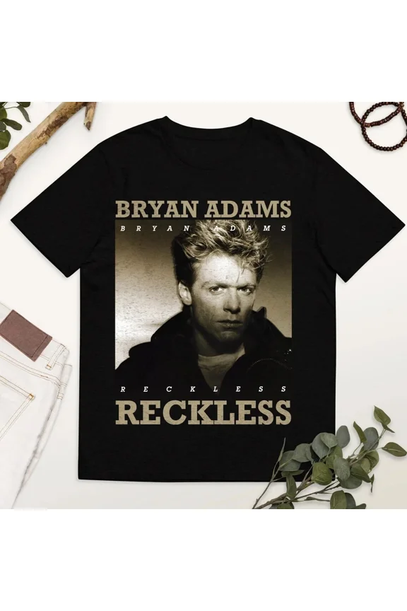 Bryan Adams Reckless Live Shirt Black Classic Mens Unisex S-2345XL