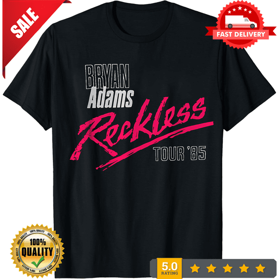 Bryan Adams Reckless Tour Cotton Black Short Sleeve S-5XL Unisex Shirt, LIMITED EDITION-TH65468