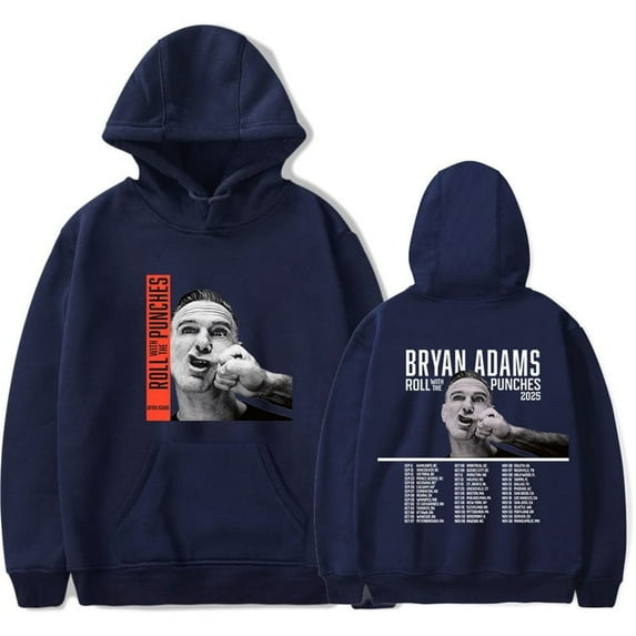 Bryan Adams "Roll With The Punches 2025" Merch Unisex Vintage Classic Streetwear Long Sleeve Pullover Hoodie