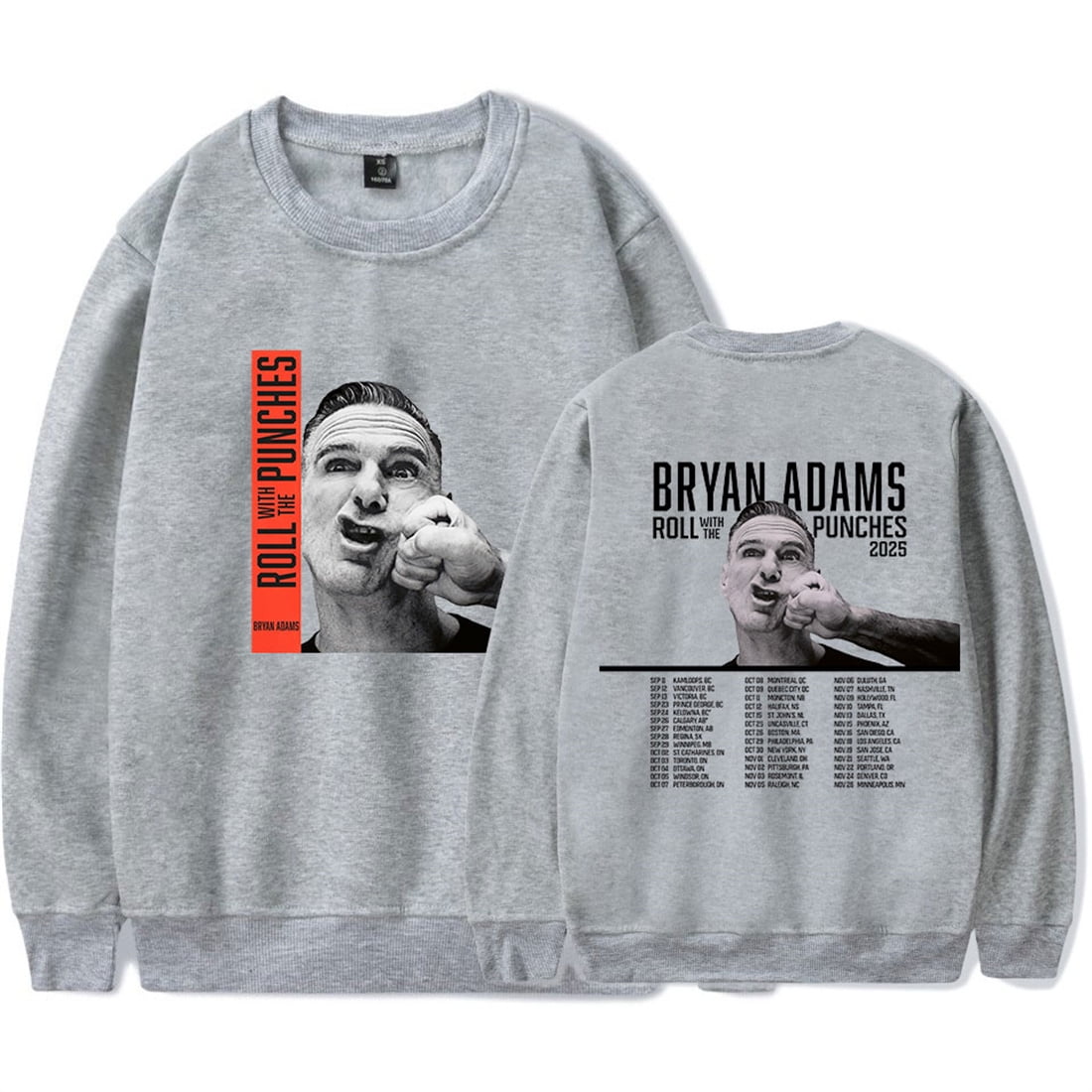 Bryan Adams Roll With The Punches 2025 Sweatshirts Hip Hop Crewneck