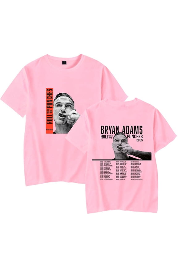 Bryan Adams Roll With The Punches 2025 T-shirt Hip Hop Short Sleeve Unisex Tee Tshirt