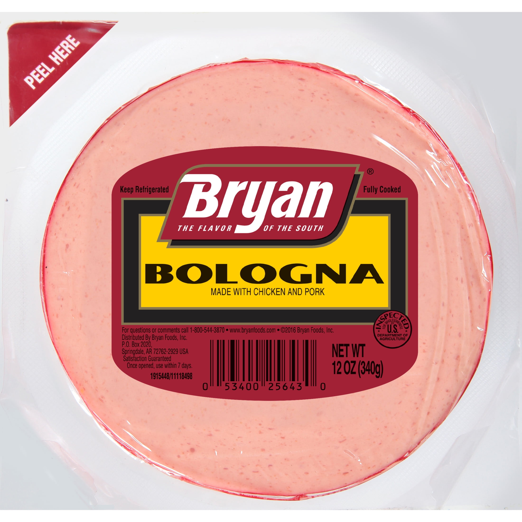 Bryan Bologna Sliced Lunch Meat, 12 oz