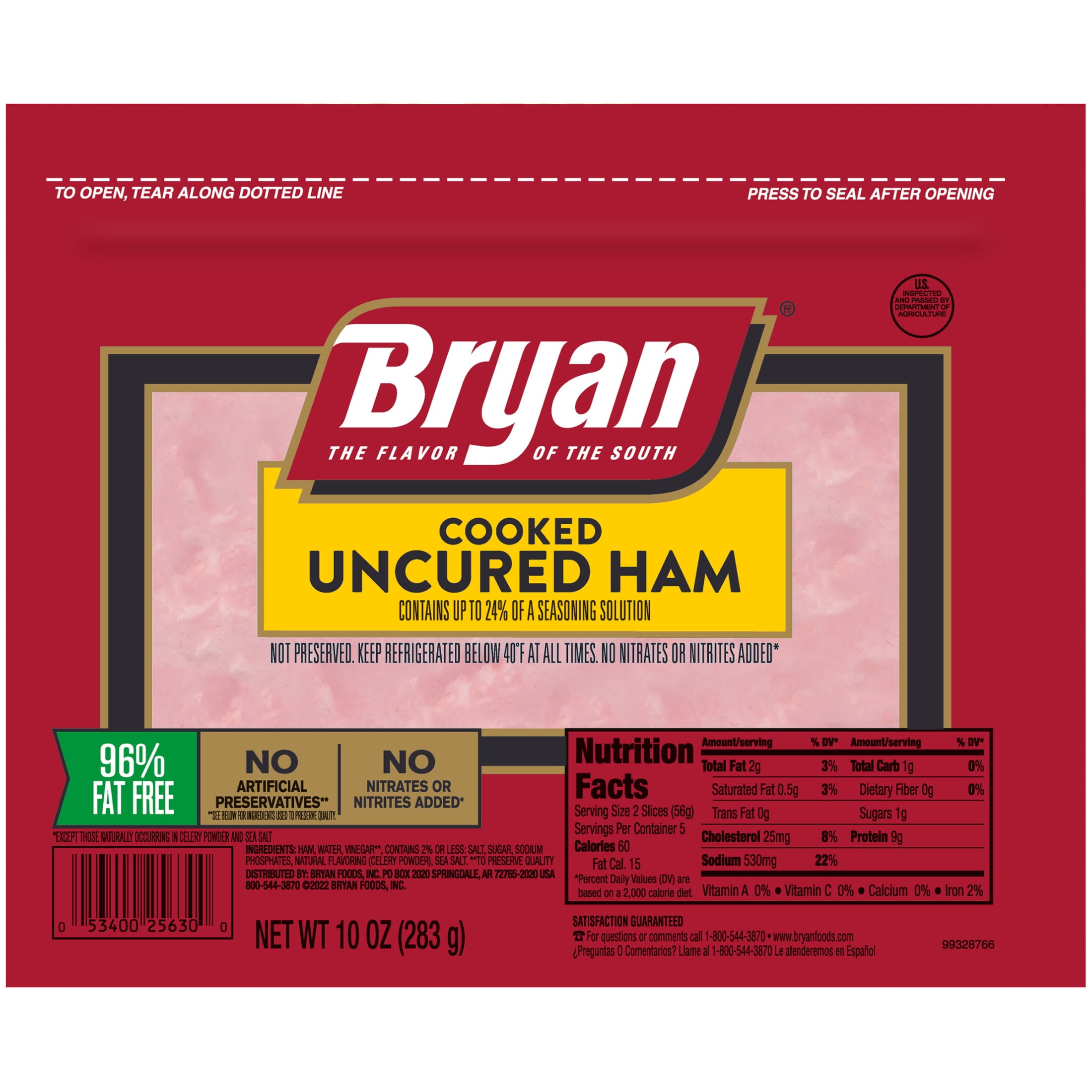 Bryan Sliced Ham Deli Lunch Meat, 10 oz.