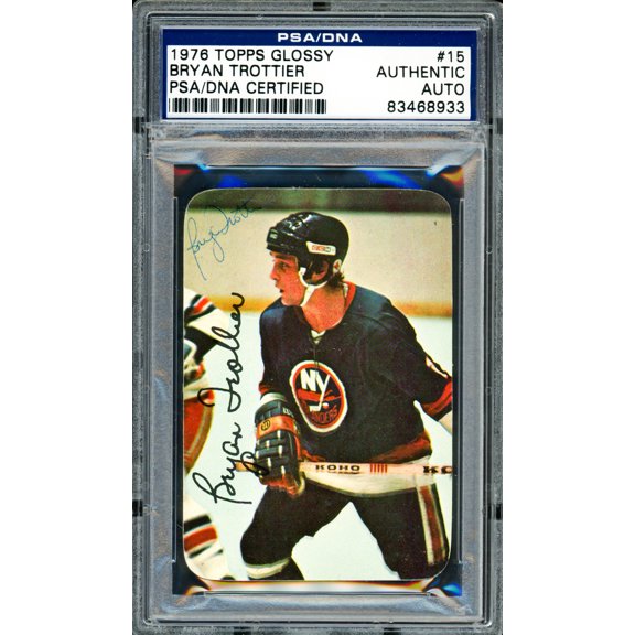 Bryan Trottier Autographed 1976-77 Topps Glossy Card #15 New York Islanders PSA/DNA #83468933