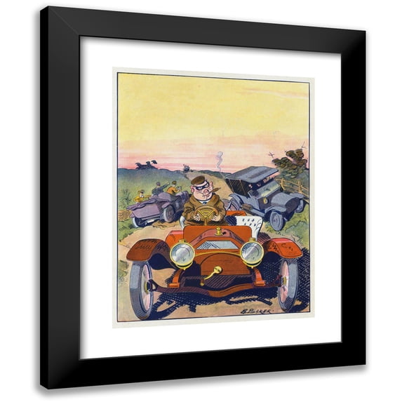 Bryant Baker 15x18 Black Modern Framed Museum Art Print Titled - The Middle-Of-The-Road Hog (1911)