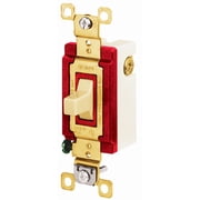 Bryant Electric 4921I Toggle Switch, Single-Pole, Double-Throw, 3-Position, 2-Circuit, Momentary Contact Center Off, Industrial, 20 Amp, 120/277 VAC, Ivory