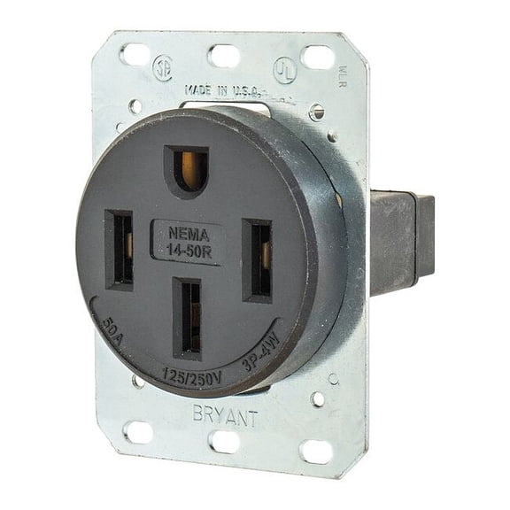Bryant Electric 9450FR, 50A 250V NEMA Receptacle Electrical Outlet