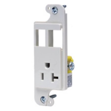 Bryant Electric RJ62BKTR tradeSELECT JLOAD Tamper-Resistant Multimedia Outlet, Two Open Ports Unloaded, 20A, 125V, Black