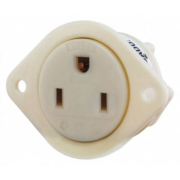 Bryant Flanged Receptacle,Single Outlet,3 Wires 5279