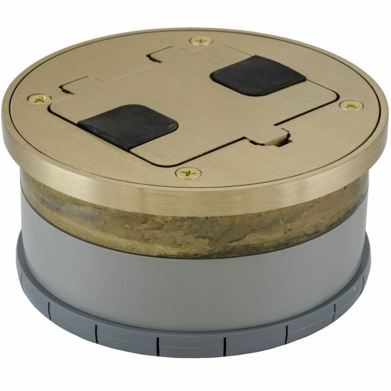 Bryant Floor Boxes, Flange and Door Assembly, Tile Trim, Brass