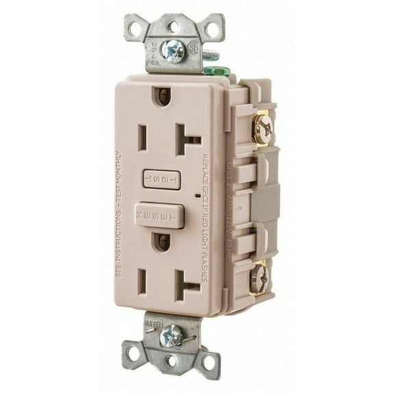 Bryant GFCI Receptacle, Self-Testing, 2 Poles GF20LA