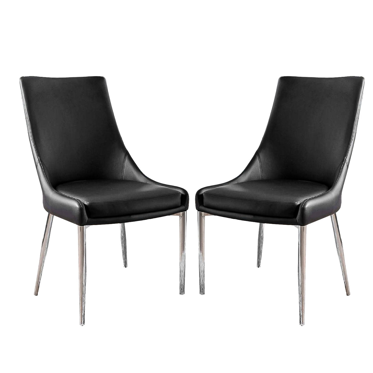Bryant Leatherette Dining Chairs (Set of 2) - Black - Walmart.com