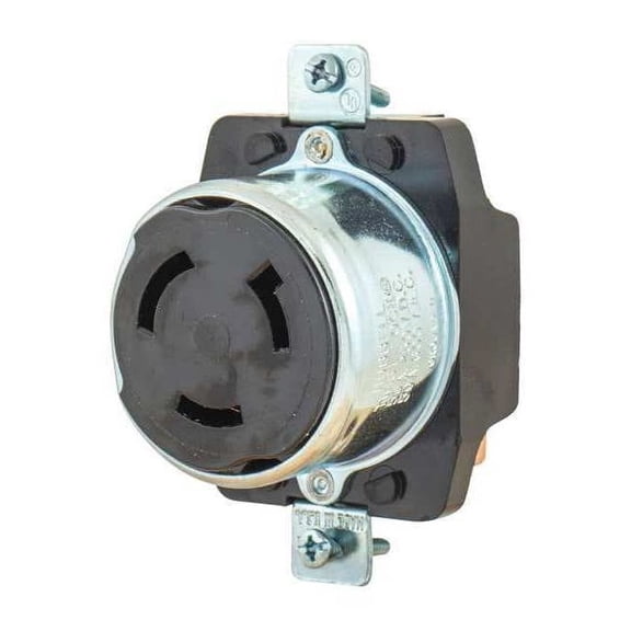 Bryant Locking Receptacle,Black,600VAC/250VDC 3771