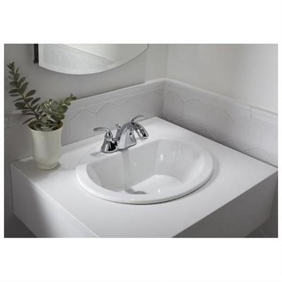 Bryant Oval Self Rimming Bathroom Sink - Faucet Mount: Single hole, Finish: Almond