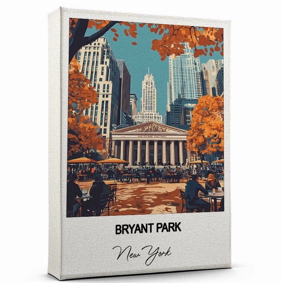 Bryant Park Canvas Wall Art Travel-Inspired Home Decor Featuring New York Art Canvas Unique Gift for Travel Canvas Ready to Hang