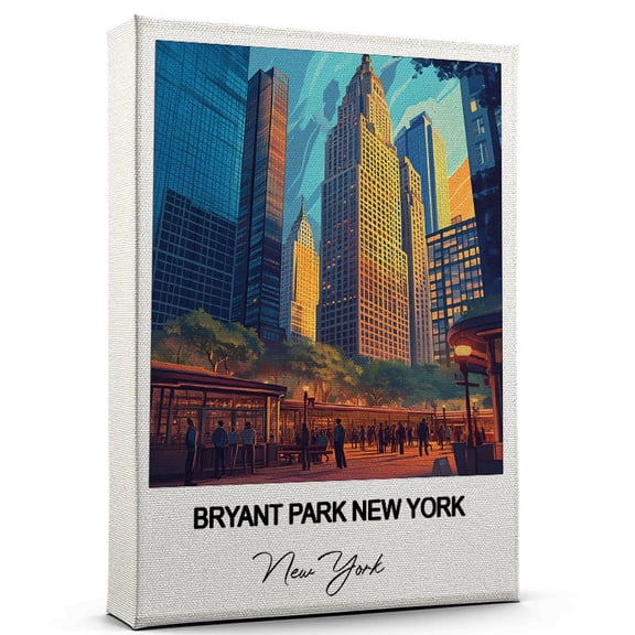 Bryant Park New York Travel Wall Decor Scenic Travel Canvas Print of New York Canvas Beautiful Gift for Home, Office, or Living Space