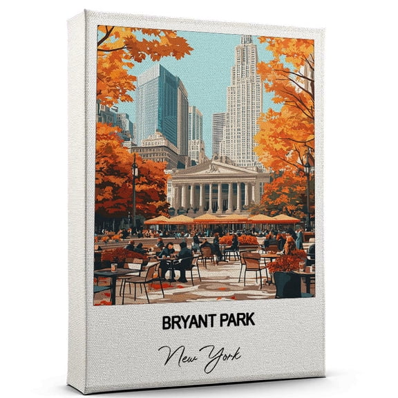 Bryant Park Travel Canvas Wall Art  Nature-Inspired Travel Decor with Scenic Views New York Canvas Wall Print  A Captivating Gift for Adventure Seekers